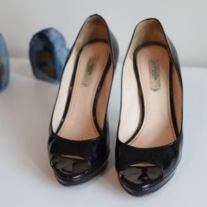 Prada peep toe pumps